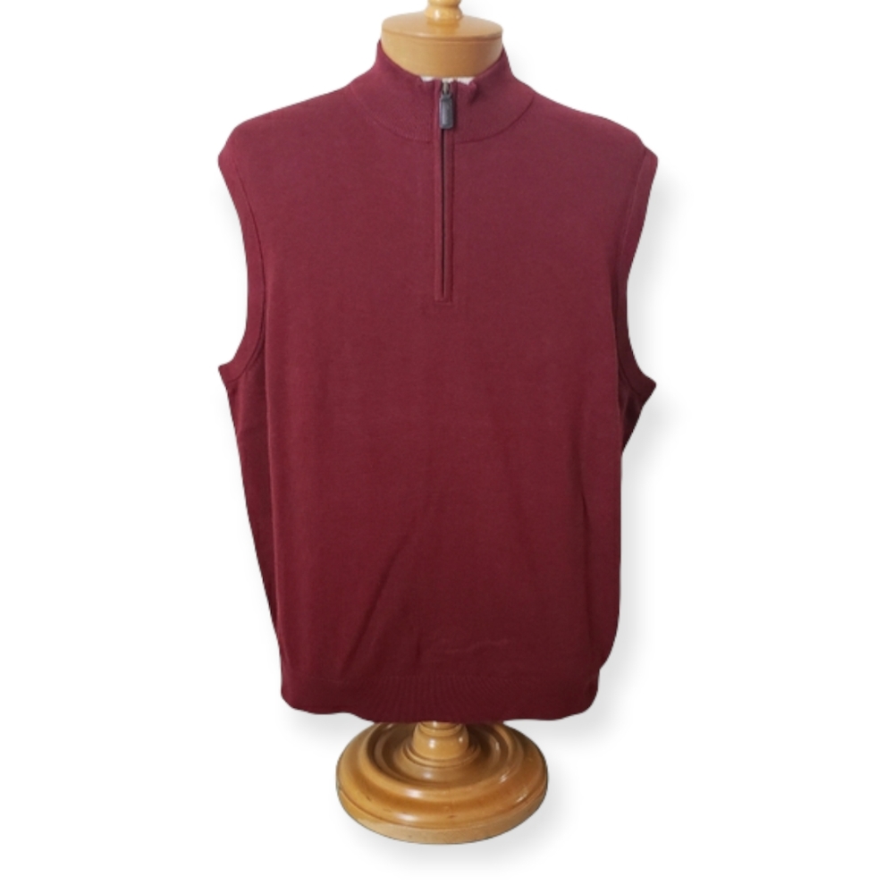 DANIEL CREMIEUX XL HALF-ZIP SWEATER VEST
